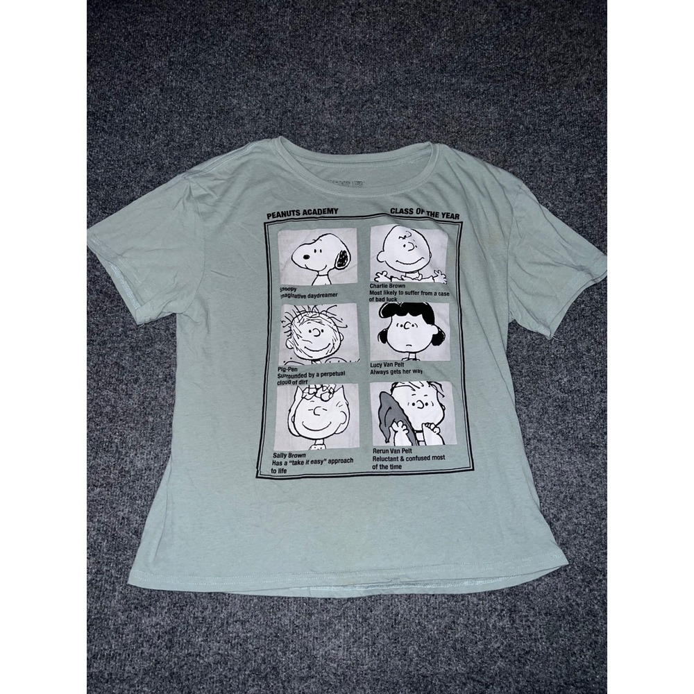 Peanuts Academy Class of the Year Snoopy Graphic T-Shirt Sage Green Large